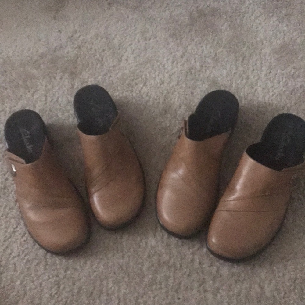 Two pairs of matching Brown Clark Shoes